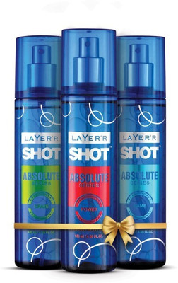 LAYER'R Shot Absolute Series Game, Power, Craze Body Sp... Deodorant Spray  -  For Men(135 ml, Pack of 3)