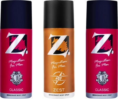 Z - Magnetism for Men CCZ Combo Deo, 150 ml, Pack of 3 Deodorant Spray  -  For Men(450 ml, Pack of 3)