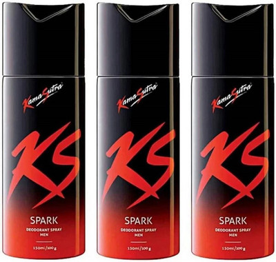 KS spark Deodorant Spray  -  For Men(450 ml, Pack of 3)
