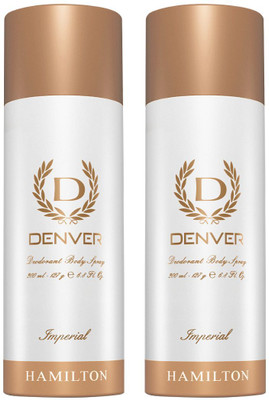 DENVER Imperial Long Lasting Deodorant Spray  -  For Men(400 ml, Pack of 2)