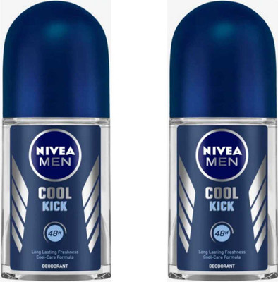 NIVEA 2pc Cool kick 50ml roll on set of 2 Deodorant Roll-on  -  For Men & Women(100 ml, Pack of 2)