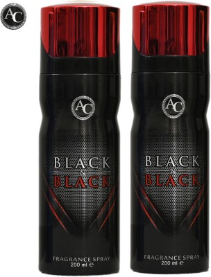 Aero Care Black Black Edition Combo Pack Deodorant Spray  -  For Men & Women(400 ml, Pack of 2)