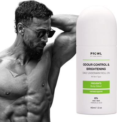 PROWL 6% AHA BHA & Mandelic Acid RollOn|Prevents Body Odour,Exfoliates|Vintage Aquatic Deodorant Roll-on - For Men(40 ml)