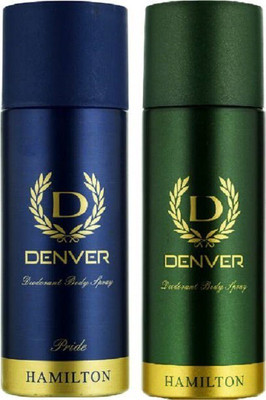 DENVER Pride and Hamilton Perfume Deodorant Spray (165 ml Each) Body Spray  -  For Men & Women(330 ml, Pack of 2)