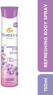 Yardley London Morning Dew Lily of Valley & Frangipani Fragrance Deodorant Spray  -  For Women(150 ml)