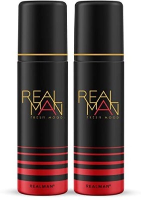 Real Man FRESH MOOD Deodorant Long Lasting Fragrance 300ML(PACK OF 2) Body Spray  -  For Men(300 ml, Pack of 2)