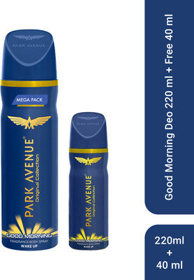 PARK AVENUE Good Morning Deo for men 220 ml with free Good Morning Deo 40 ml Travel pack Deodorant Spray  -  For Men(260 ml, Pack of 2)