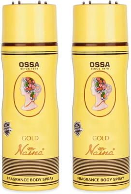 OSSA Gold Naina Long Lasting Body Spray With Musky Floral And Ambery Notes Body Spray  -  For Men & Women(400 ml, Pack of 2)