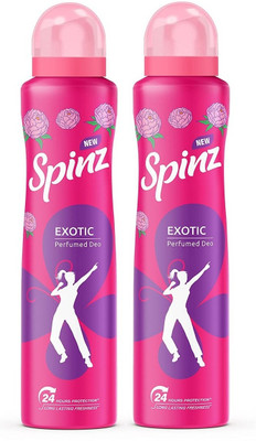 Spinz EXOTIC DEO ,150ML EACH ,PACK OF 2 Deodorant Spray  -  For Men & Women(300 ml, Pack of 2)