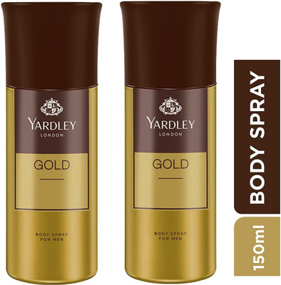Yardley London Gold Deodorant 150ml Each Set 2 Combo Deodorant Spray  -  For Men(300 ml, Pack of 2)