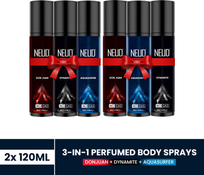 NEUD 3-in-1 Perfumed Body Sprays Body Spray  -  For Men(720 ml, Pack of 6)