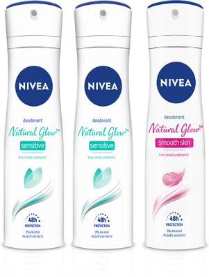 NIVEA Whitening Sensitive Deodorant & Whitening Smooth Deodorant Deodorant Spray  -  For Women