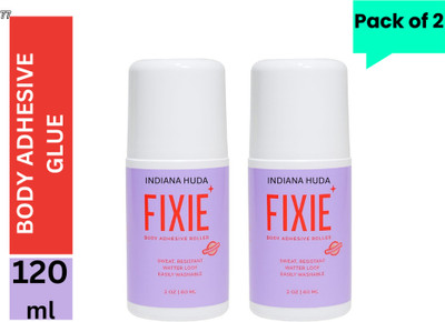 INDIANA HUDA Fixie Adhesive Roller – Sweat-Proof Clothing Glue Pack of 2 60ml Each Deodorant Roll-on  -  For Men & Women(120 ml, Pack of 2)