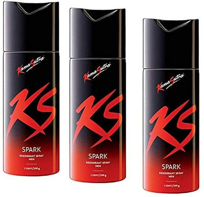 KS SPARK (150ml) eacg_S3 Deodorant Spray  -  For Men(450 ml, Pack of 3)