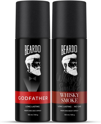 BEARDO Godfather 150ml & Whisky Smoke 120ml Perfume Body Spray |Strong & Long Lasting Body Spray  -  For Men(270 ml, Pack of 2)