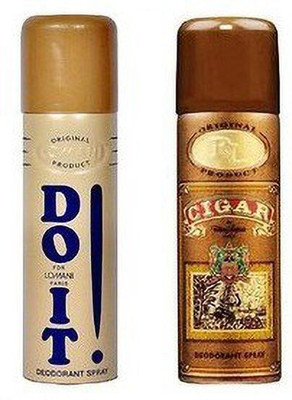 LOMANI 1 Do It and 1 Cigar Deodorant spray, 200 ml each (Pack of 2) Deodorant Spray  -  For Men & Women(400 ml, Pack of 2)