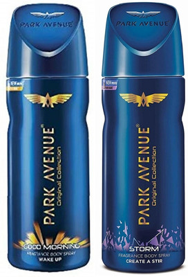 PARK AVENUE Good Morning + Storm Body Spray 2Pcs DW598 Body Spray  -  For Men(300 ml, Pack of 2)