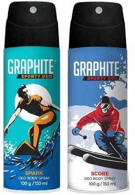 GRAPHITE SPARK ,SCORE PACK OF 2 IO Body Spray  -  For Men & Women
