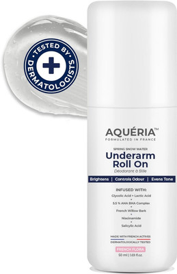 aqueria Multi Active Underarm Roll On | 5.5% AHA BHA, Niacinamide, Salicylic Acid- Flora Deodorant Roll-on - For Men & Women(50 ml)