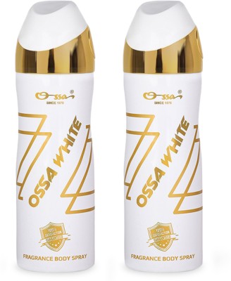 OSSA OssaWhite Long Lasting Body Spray With Ambery Floral And Citrusy Notes Body Spray  -  For Men & Women(200 ml, Pack of 2)