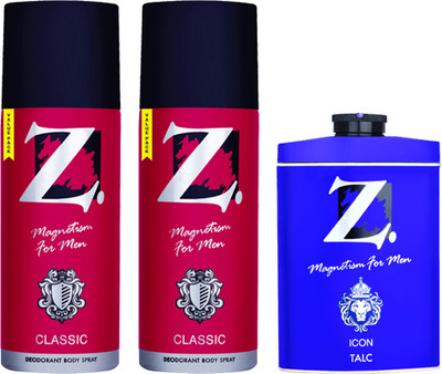 Z - Magnetism for Men Classic Icon Deodorant & Talc l 175ml Combo Deodorant Spray  -  For Men(175 ml)