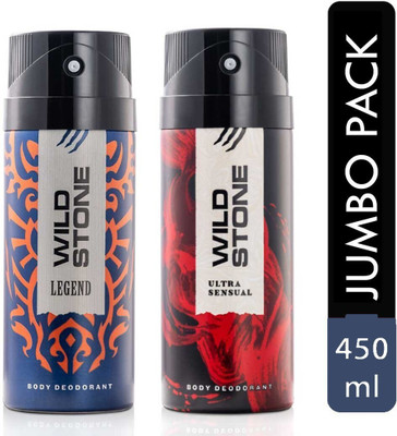 Wild Stone Legend & Ultra Sensual Deodorant Spray  -  For Men(450 ml, Pack of 2)