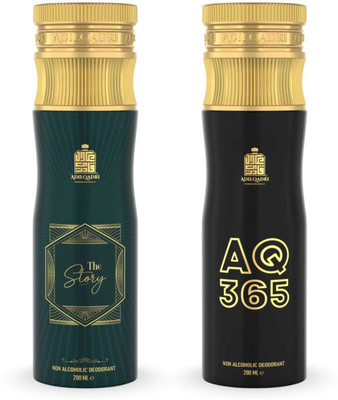 Adilqadri AQ 365 & The Story Deodorant Combo | French & Frutiy Scent | Non-alcoholic Body Spray  -  For Men & Women(400 ml, Pack of 2)