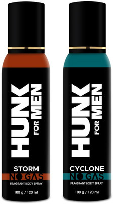 Onest Hunk Hunk for Men Cyclone and Storm Body Spray  -  For Men(240 ml, Pack of 2)