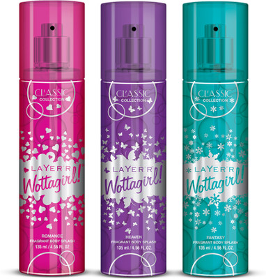 LAYER'R Classic Collection Haven ,Fantasy, Romance Body splash Deodorant Spray  -  For Women(405 ml, Pack of 3)