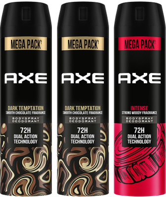 AXE Dark Temptation and Intense Deodorant Spray - For Men(645 ml, Pack of 3)