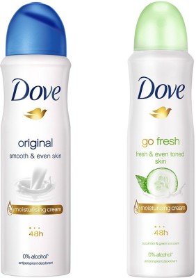 DOVE Original and Go Fresh Deodorant Deodorant Spray – For Women  (300 ml, Pack of 2)