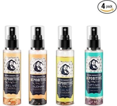 bepositive Relive, Budham, Calmz, & Optima Body Mist  -  For Men & Women(100 ml, Pack of 4)