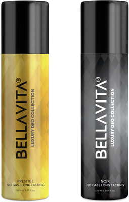 Bellavita Noir & Prestige Deo Parfum Combo|2x150ml|Long lasting Body spray| Body Spray - For Men & Women(300 ml, Pack of 2)
