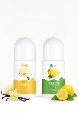 HYFIC Lemon & VENILA Roll On, Odor bacteria & Sweat Block | Underarms Whitening Deodorant Roll-on  -  For Men & Women(50 ml, Pack of 2)