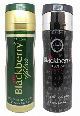 St. Louis BLACKBERRY HILTON DEO 200ML AND BLACKBERRY INTENSE DEO 200 ML Body Spray  -  For Men & Women(400 ml, Pack of 2)