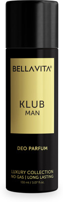 BELLAVITA KLUB MAN Deo Parfum|Long lasting deodorant with Citrus, Woody & Vanilla Notes | Deodorant Spray  -  For Men(150 ml)