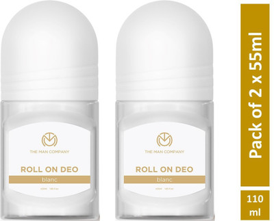 THE MAN COMPANY BLANC Antiperspirant Deo Roll On Pack of 2, 55ml each Deodorant Roll-on – For Men (110 ml, Pack of 2)