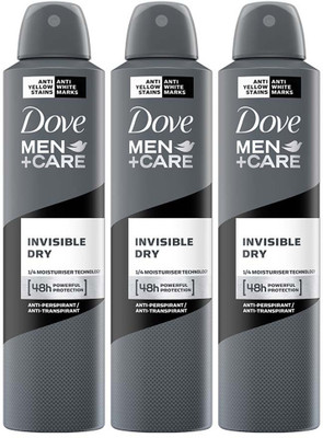 DOVE Men+Care Invisible Dry Spray Antiperspirant Deodorant (Pack Of 3) Deodorant Spray – For Men  (750 Ml, Pack Of 3) For Rs. 383 @ 68 %