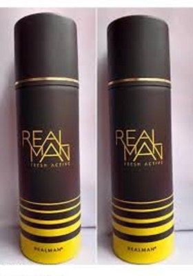 Real Man Fresh Active Body Spray Body Spray  -  For Men & Women(150 ml, Pack of 2)