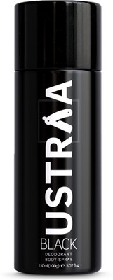 USTRAA Black Deodorant | Strong and Intense Fragrance | Boosts freshness Deodorant Spray  -  For Men(150 ml)