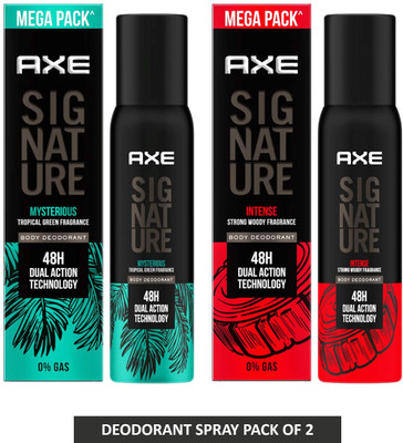 AXE Signature Mysterious and Intense Body Spray  -  For Men(400 ml, Pack of 2)