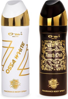 OSSA OssaWhite And Touch Oud Long Lasting Body Spray With Floral And Woody Notes Body Spray  -  For Men & Women(400 ml, Pack of 2)