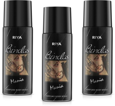 RIYA Bindas Body Spray Deodorant For Men's Pack Of 3 150 Ml Each Deodorant Spray  -  For Men(150 ml, Pack of 3)