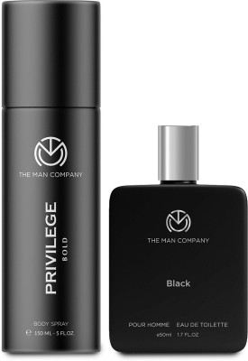 THE MAN COMPANY Black & Bold Perfume Duo – 150 ml, 50 ml Body Spray – For Men  (200 ml, Pack of 2)