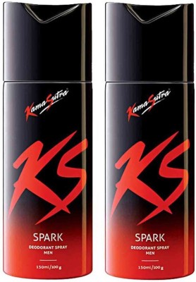 Kamasutra spark Deodorant Spray  -  For Men(300 ml, Pack of 2)