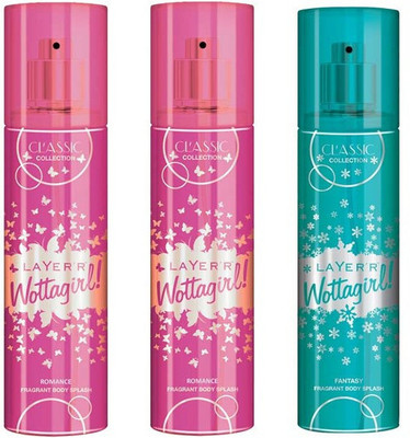 LAYER'R (2 ROMANCE + 1 FANTASY) - RF03-135ml each Body Spray  -  For Women(405 ml, Pack of 3)