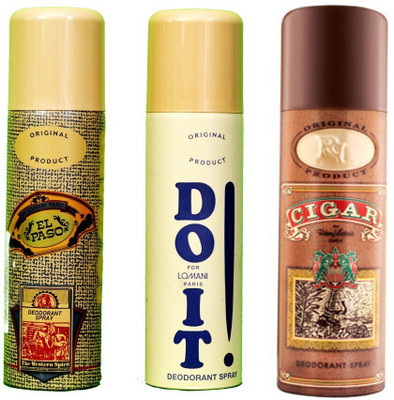 LOMANI Elpaso, Do it and Cigar Deodorant Spray  -  For Men & Women(600 ml, Pack of 3)