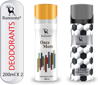 RAMSONS Once More and STUD Deodorant Combo Deodorant Spray  -  For Men & Women(400 ml, Pack of 2)