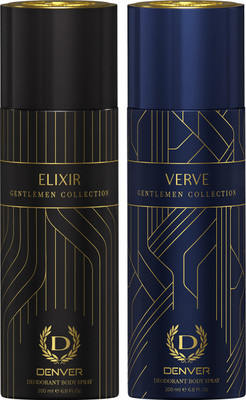 DENVER Gentlemen Collection Verve & Elixir Combo Deodorant Spray  -  For Men(400 ml, Pack of 2)