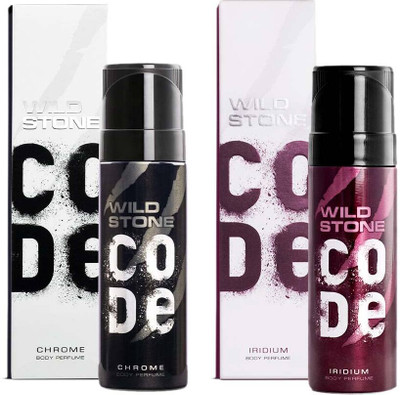 Wild Stone CODE Iridium & Chrome (120 ml each) Perfume Body Spray  -  For Men(240 ml, Pack of 2)